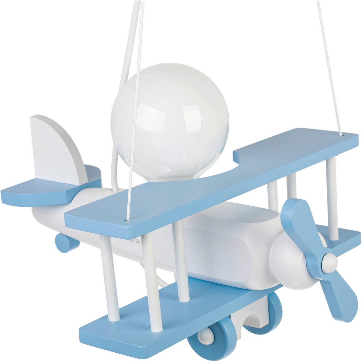 KINDERHÄNGELEUCHTE 29/31/75 cm   - Blau/Weiß, KONVENTIONELL, Holz (29/31/75cm)