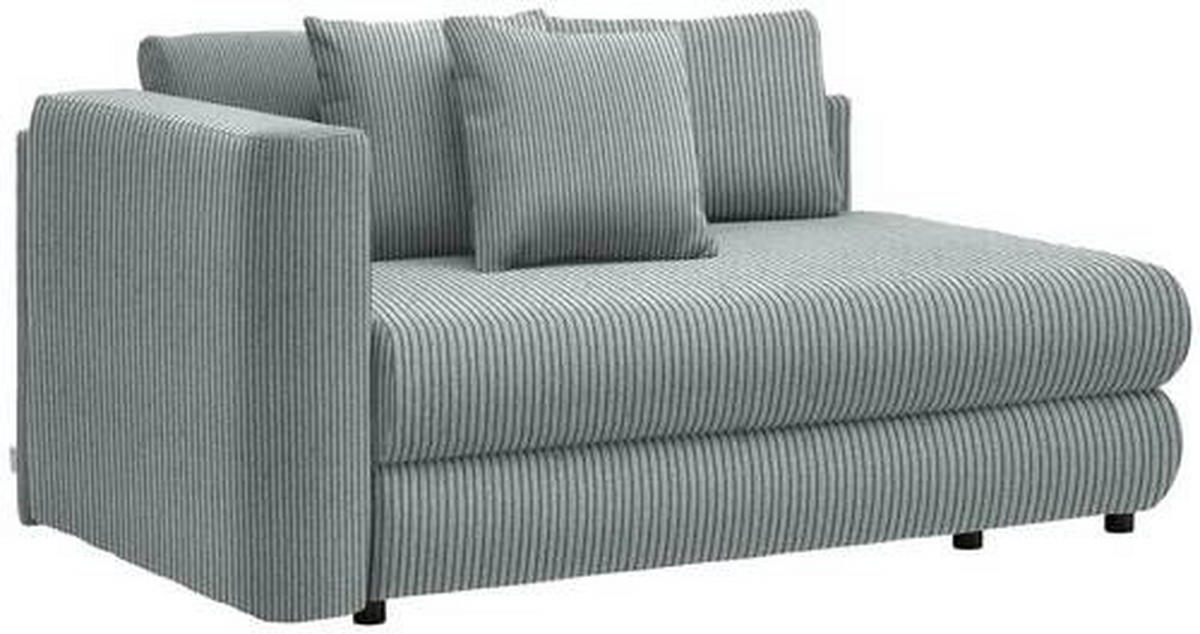 RÉCAMIERE Blaugrau Cord  - Blaugrau/Schwarz, Design, Kunststoff/Textil (171/88/93cm) - Cantus