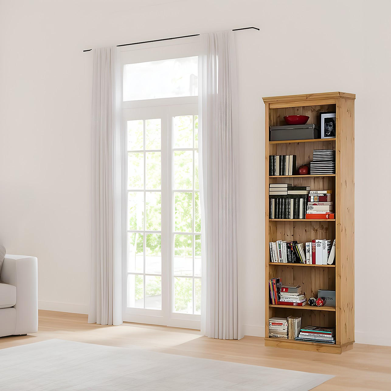 REGÁL, farba borovice, borovica, 74/223/37 cm - farba borovice, Design, drevo (74/223/37cm) - Livetastic