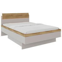 POSTELJA 140 cm   x 200 cm  , les, leseni material barve hrasta, svetlo siva  - barve hrasta/svetlo siva, Moderno, leseni material/les (140/200cm) - Dieter Knoll