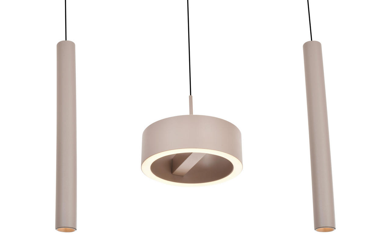 LED-HÄNGELEUCHTE Carnac 99/150/15 cm   - Sandfarben, Design, Kunststoff/Metall (99/150/15cm)