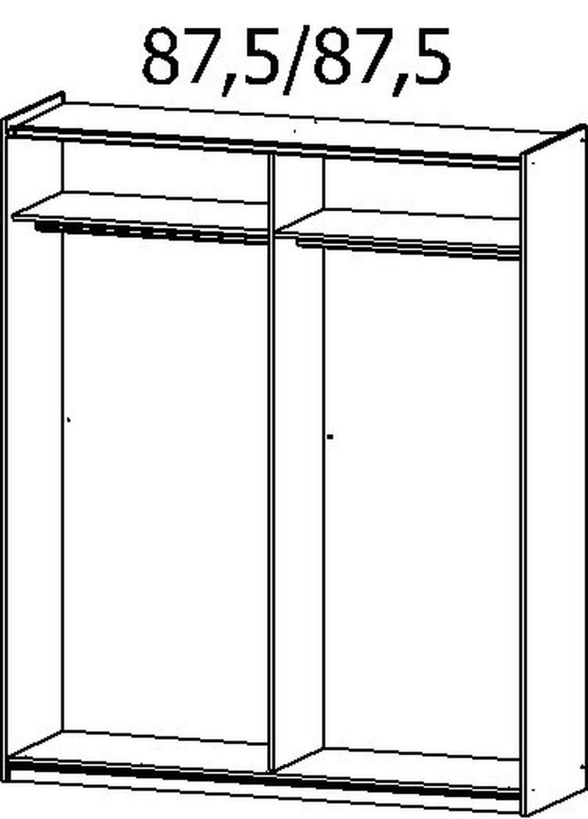 SCHWEBETÜRENSCHRANK  in Grau, Eiche Artisan  - Eiche Artisan/Grau, MODERN, Holzwerkstoff/Metall (175/210/54cm) - Rauch Möbel