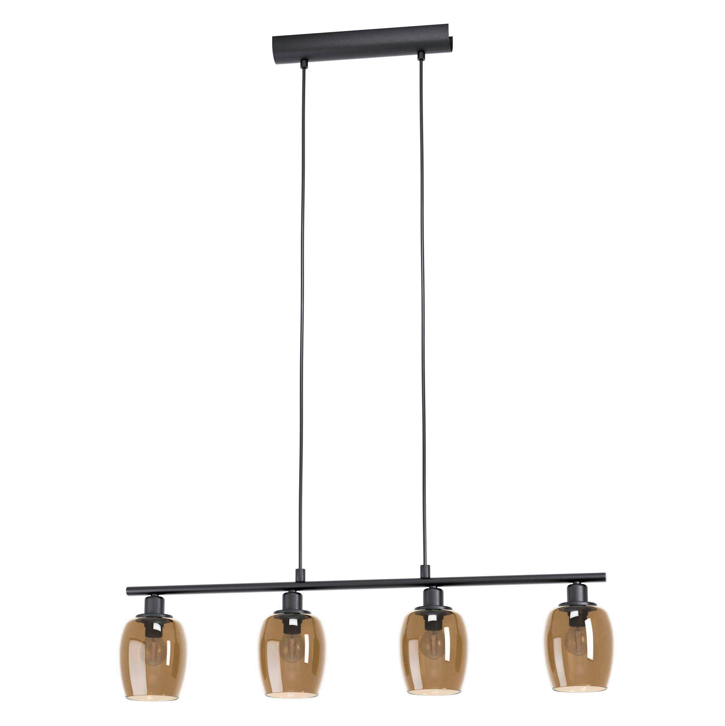 HÄNGELEUCHTE Zabalea 78,5/11/110 cm   - Schwarz/Bronzefarben, KONVENTIONELL, Glas/Metall (78,5/11/110cm) - Eglo