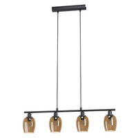 HÄNGLAMPA Zabalea 78,5/11/110 cm  - bronsfärgad/svart, Klassisk, metall/glas (78,5/11/110cm) - Eglo