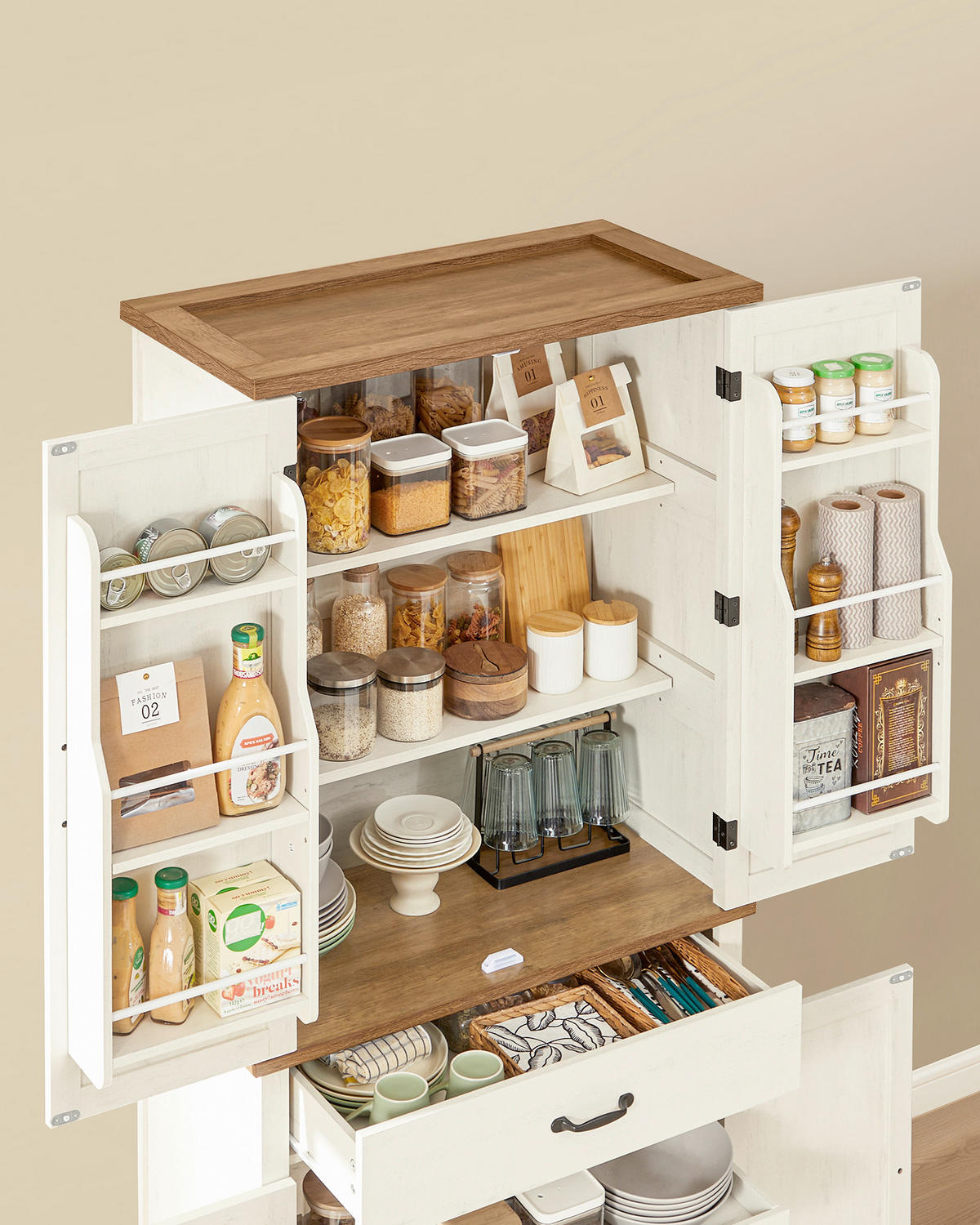 BUFFET 80/178,6/40 cm  in Braun, Weiß  - Schwarz/Weiß, Trend, Holzwerkstoff/Metall (80/178,6/40cm) - Boxxx