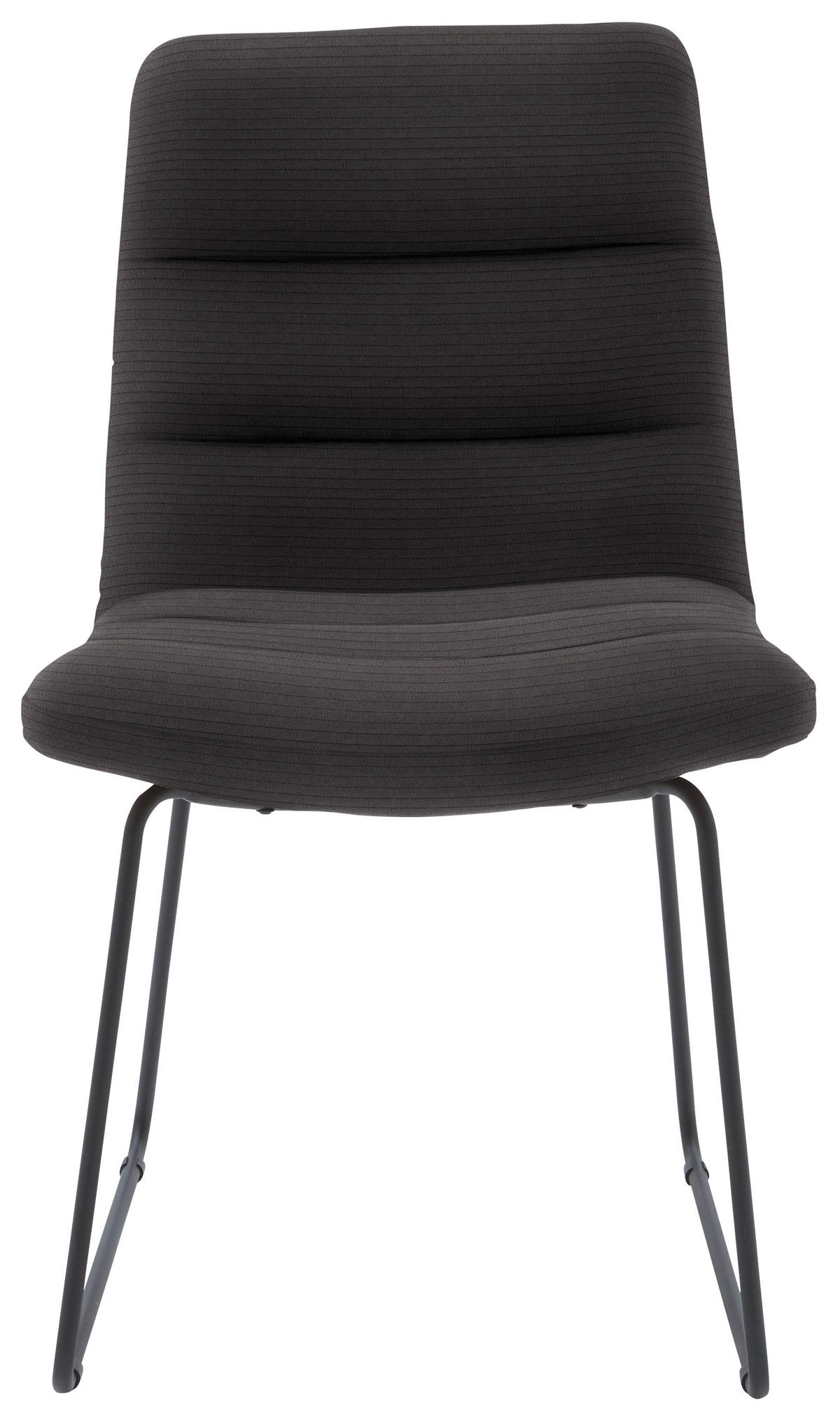 STUHL  in Cord Textil  - Schwarz/Mokka, Design, Textil/Metall (52/88/66cm) - Dieter Knoll