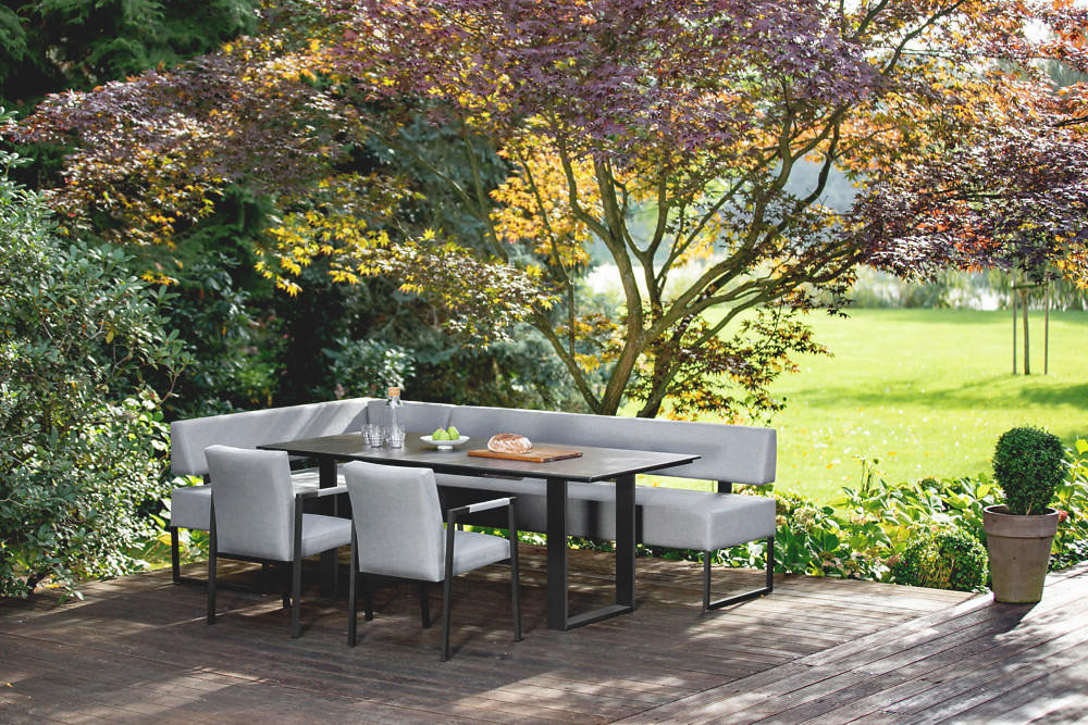 GARTENTISCH Kunststoff Anthrazit, Grau rechteckig  - Anthrazit/Grau, Design, Kunststoff/Metall (220/95/76cm)