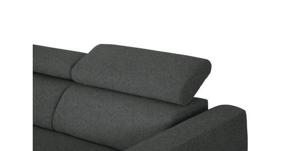 ECKSOFA in Chenille Dunkelgrau 205/280 cm - Dunkelgrau/Schwarz, Design, Textil/Metall (205/280cm) - Xora