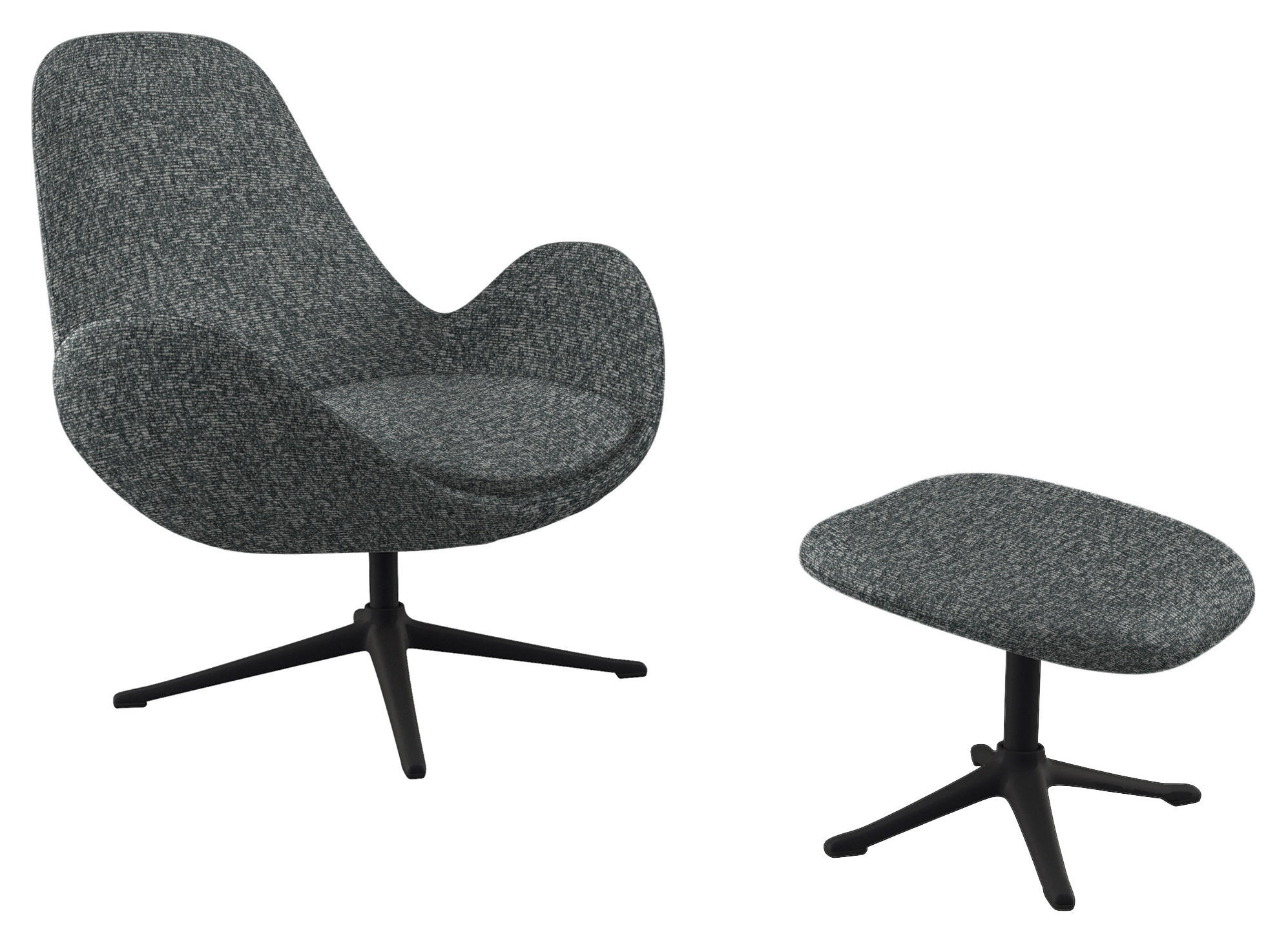 SESSEL in Chenille Graphitfarben  - Schwarz/Graphitfarben, Design, Textil/Metall (88/89/80cm) - home24