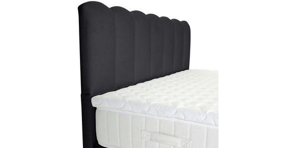 BOXSPRINGBETT 180/200 cm,  in Anthrazit, Topper, Matratzen, H3 = fest  - Anthrazit/Schwarz, Design, Holzwerkstoff/Textil (180/200cm) - Esposa