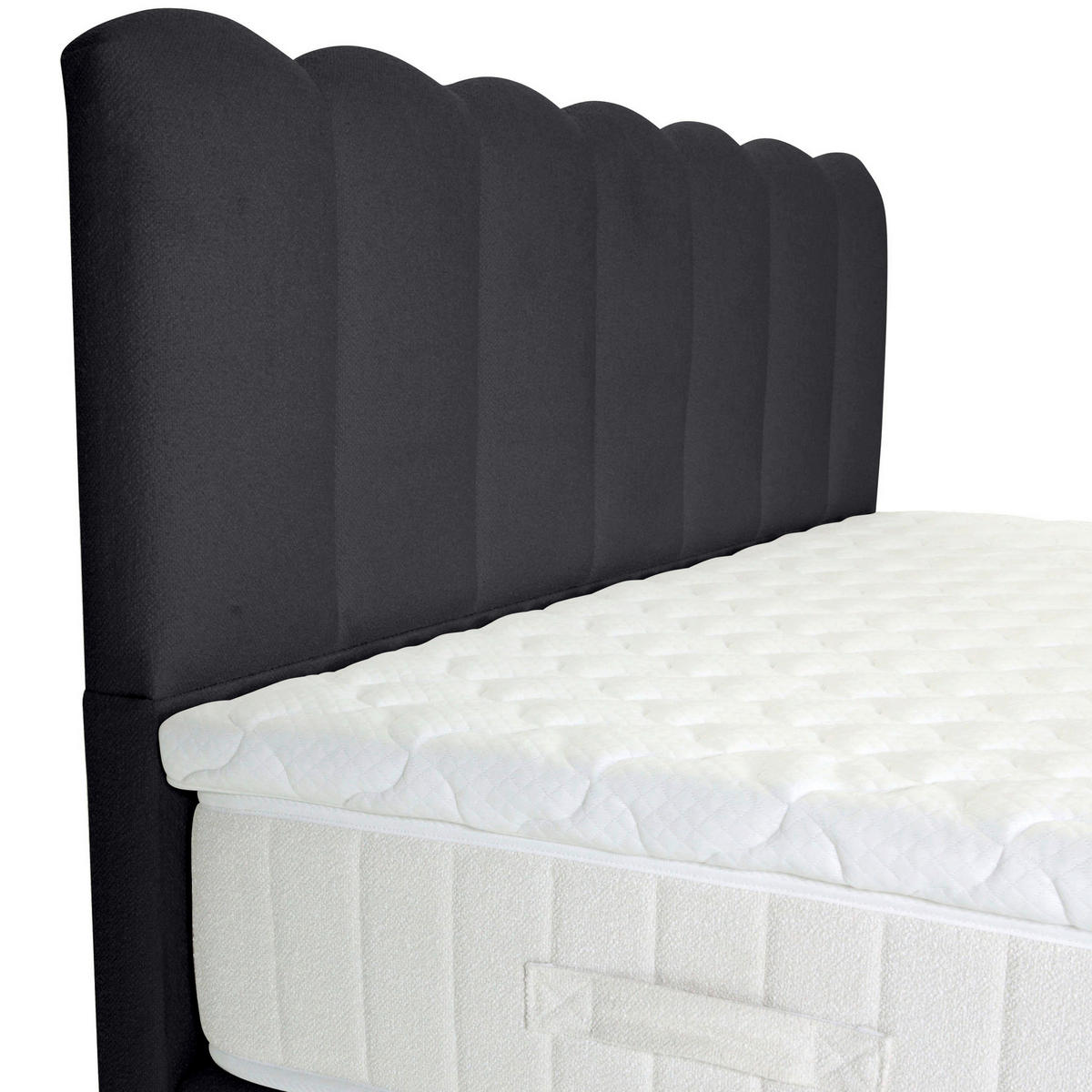 BOXSPRINGBETT 180/200 cm,  in Anthrazit, Topper, Matratzen, H3 = fest  - Anthrazit/Schwarz, Design, Holzwerkstoff/Textil (180/200cm) - Esposa