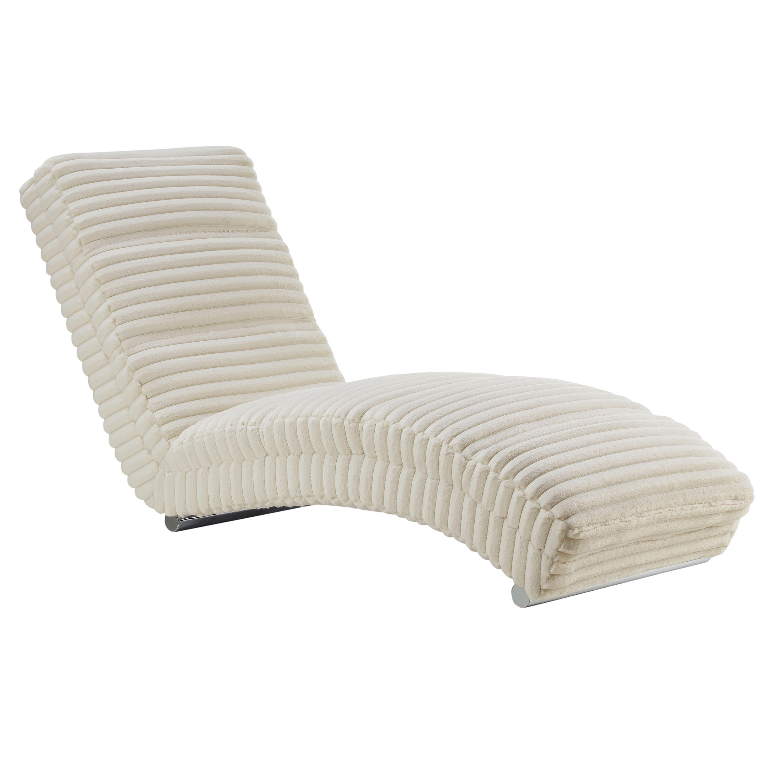 RELAXLIEGE Cord, Plüsch Beige  - Chromfarben/Beige, MODERN, Textil/Metall (170/82/60cm) - Livetastic