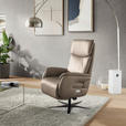 RELAXSESSEL in Textil Taupe  - Taupe/Schwarz, Design, Textil/Metall (70/117/85cm) - Dieter Knoll