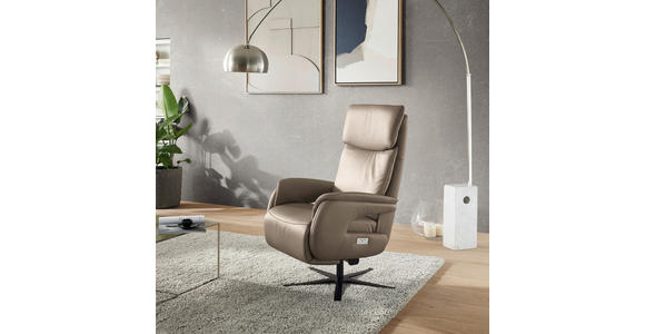 RELAXSESSEL in Textil Taupe - Taupe/Schwarz, Design, Textil/Metall (70/117/85cm) - Dieter Knoll