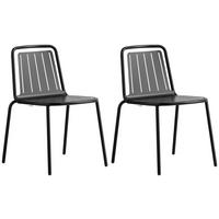 GARTENSTUHL-SET Edelstahl Schwarz  - Schwarz, Design, Metall (54/79/57cm) - Connubia 