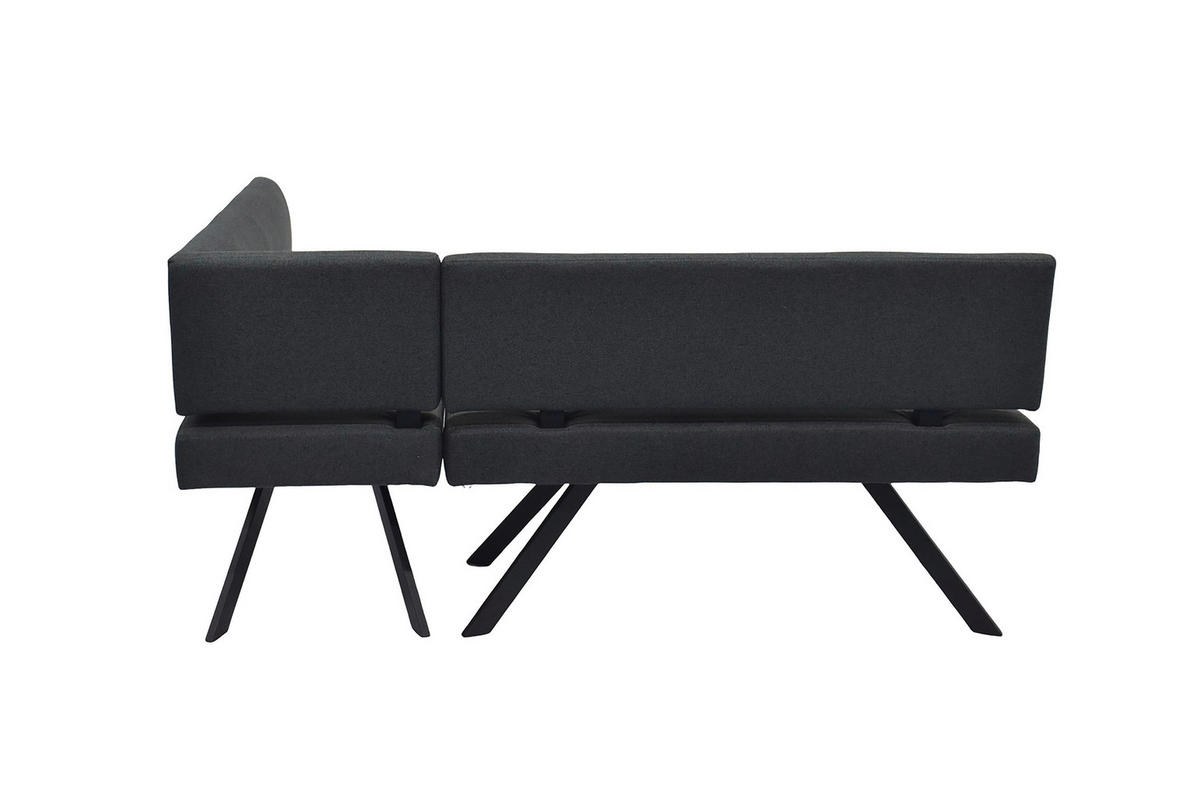 ECKBANK 182/85 cm Dunkelgrau   - Dunkelgrau/Schwarz, MODERN, Textil/Metall (182/85cm) - MID.YOU