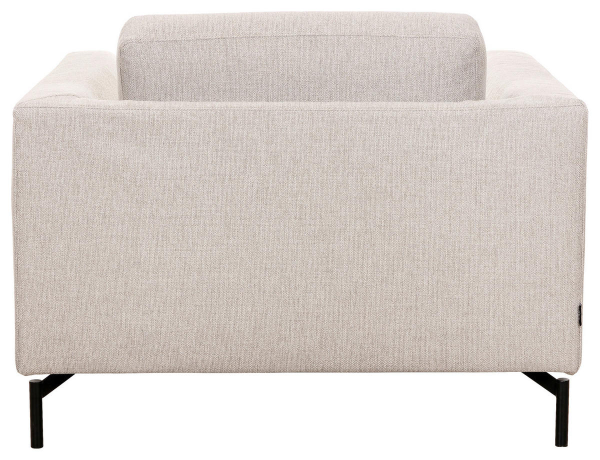 FÅTÖLJ i trä, textil beige  - beige/svart, Basics, metall/trä (115/84/100cm) - Pure Home Comfort