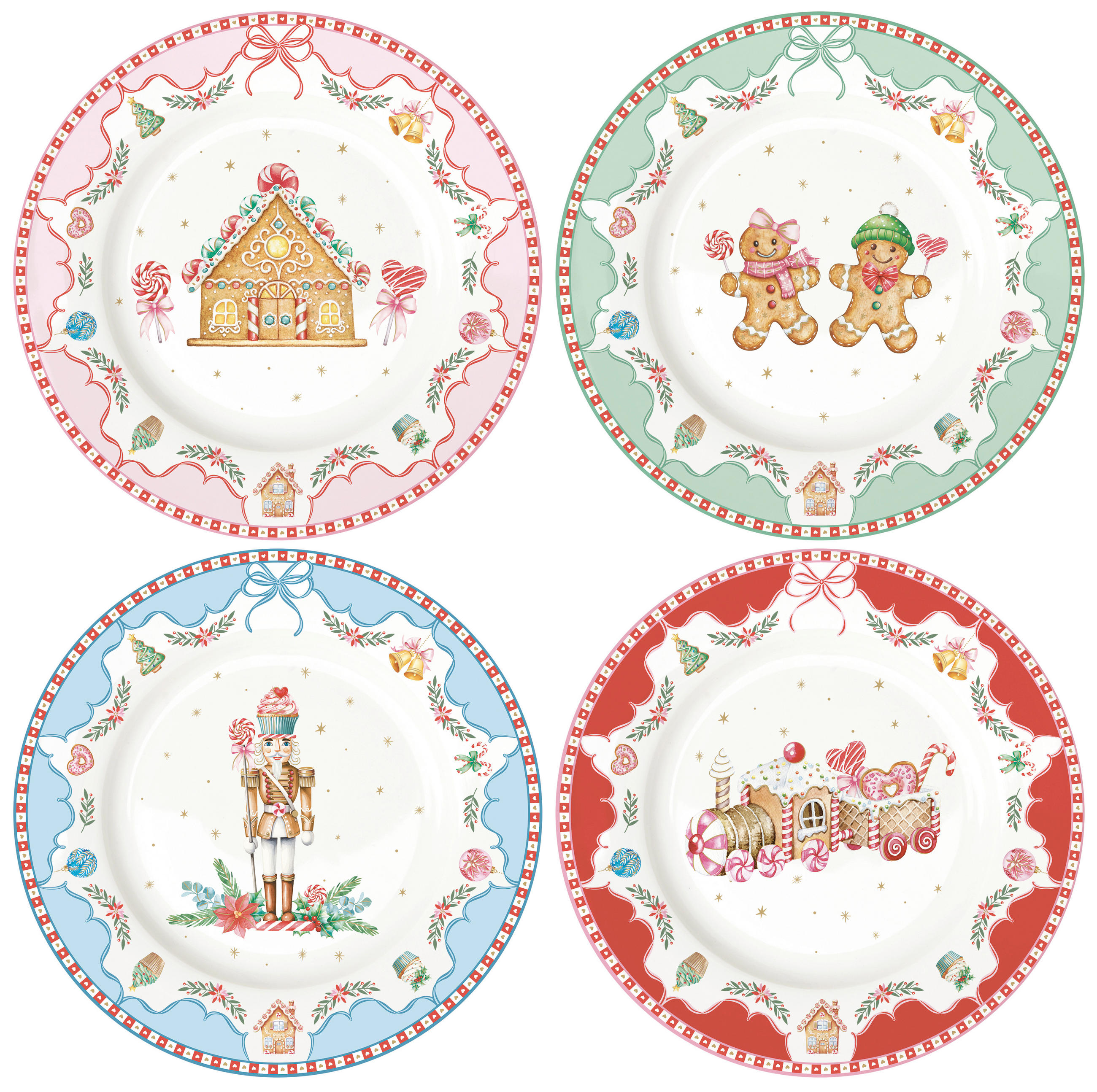 DESSZERTES TÁNYÉR 19.5 cm  - világoskék/világos rózsaszín, Basics, kerámia (19.5cm)