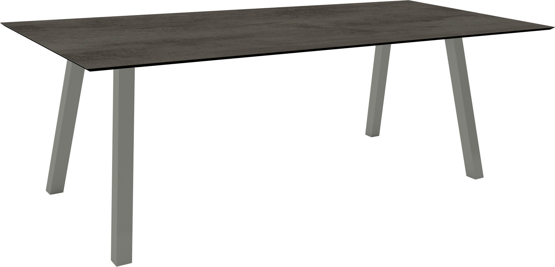 GARTENTISCH Kunststoff Grau rechteckig  - Graphitfarben/Grau, MODERN, Kunststoff/Metall (220/100/75cm) - Stern