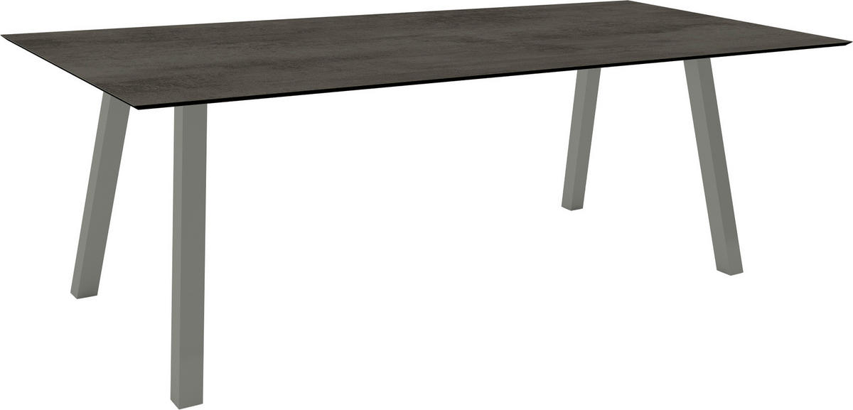 GARTENTISCH Kunststoff Grau rechteckig  - Graphitfarben/Grau, MODERN, Kunststoff/Metall (220/100/75cm) - Stern