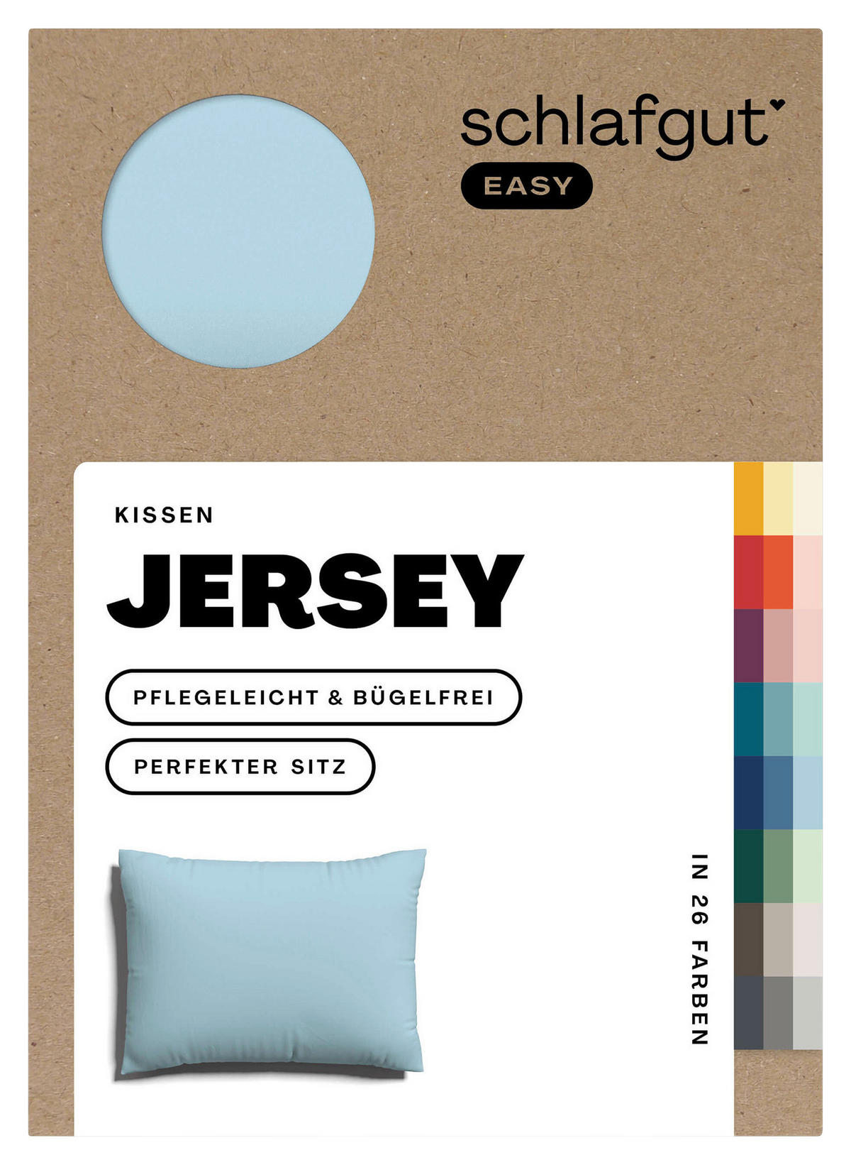 KOPFPOLSTERBEZUG EASY JERSEY 70/90 cm  - Hellblau, Basics, Textil (70/90cm) - Schlafgut