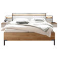 BETTANLAGE 180/200 cm  in Graphitfarben, Eichefarben, Hellgrau  - Eichefarben/Hellgrau, Design, Holz/Holzwerkstoff (180/200cm) - Xora