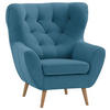 SESSEL in Mikrofaser Blau  - Blau/Eichefarben, Design, Holz/Textil (87/101/95cm) - Stylife