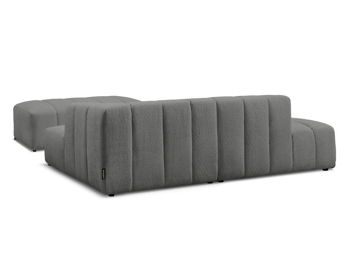 ECKSOFA  ANNECY Dunkelgrau Bouclé  - Dunkelgrau/Schwarz, MODERN, Kunststoff/Textil (262/170cm)