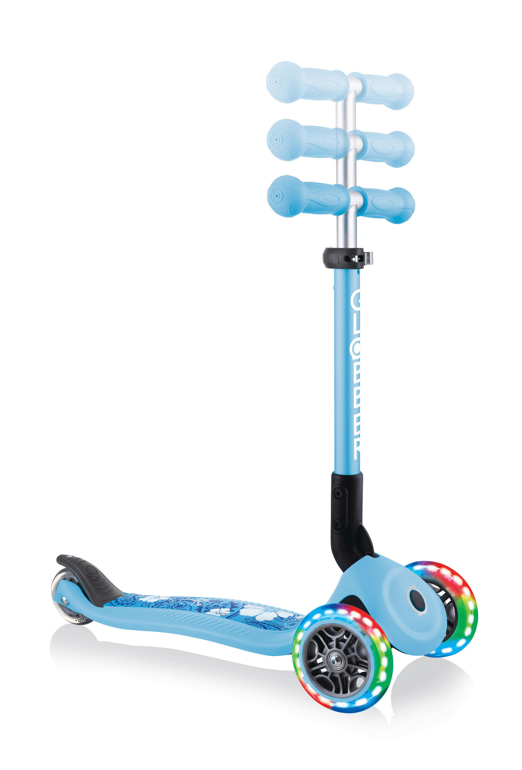 KINDERSCOOTER JUNIOR FOLDABLE FANTASY LIGHTS  - Hellblau, LIFESTYLE, Kunststoff (56/28,6/68cm) - GLOBBER