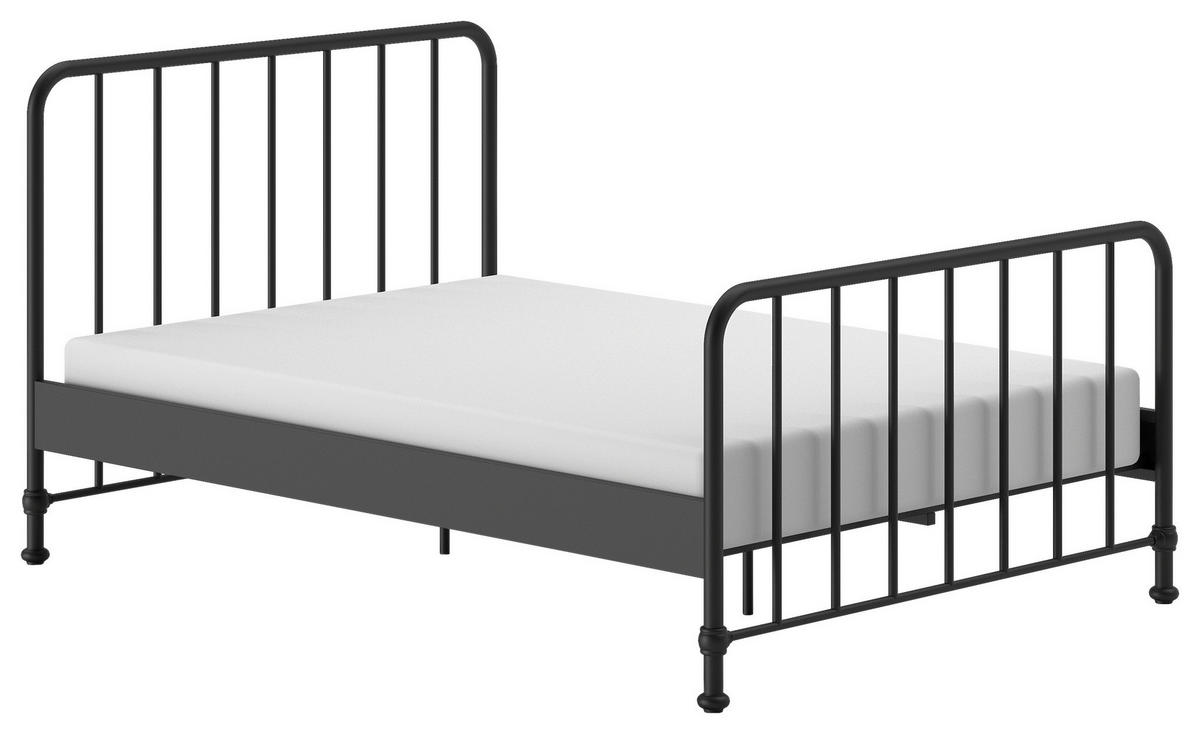 KINDER-/JUNIORBETT 140/200 cm  in Schwarz  - Schwarz, ROMANTIK / LANDHAUS, Holz/Metall (140/200cm) - Vipack