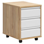 ROLLCONTAINER Weiß, Eichefarben  - Eichefarben/Weiß, KONVENTIONELL, Holzwerkstoff/Kunststoff (43/66,5/56cm) - Carryhome