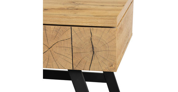 SCHREIBTISCH 150/60/76 cm in Schwarz, Eichefarben - Eichefarben/Schwarz, Design, Holzwerkstoff/Metall (150/60/76cm) - Venda