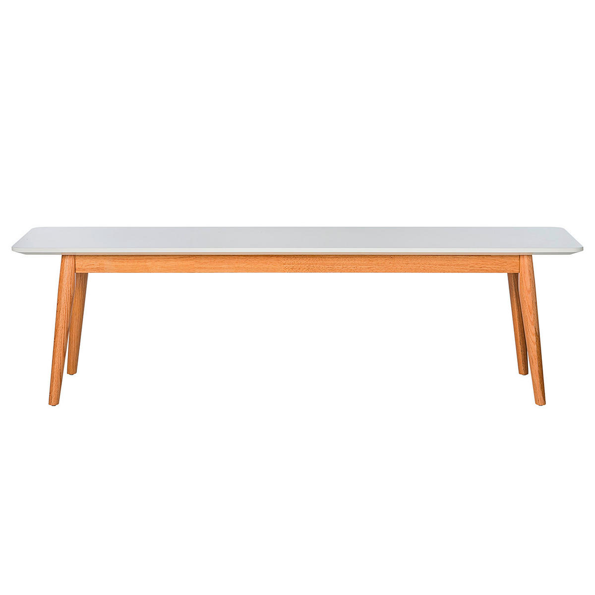 SITZBANK 160/46/40 cm Weiß, Eichefarben Eiche massiv  - Eichefarben/Weiß, MODERN, Holz (160/46/40cm) - home24