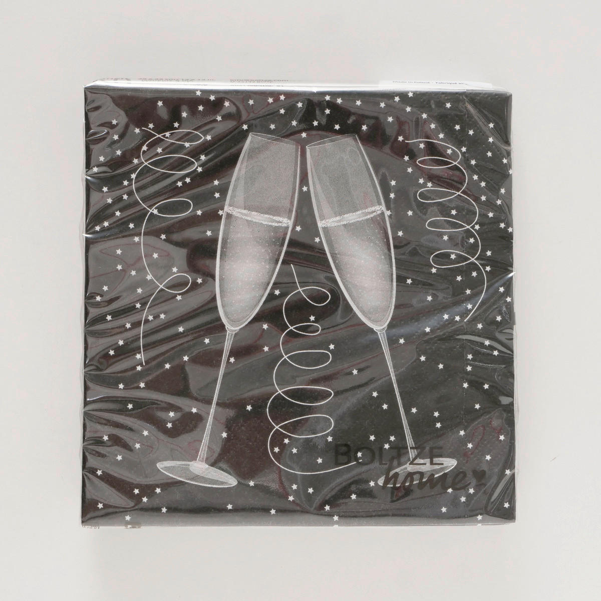 SERVIETTE   16,5/16,5/2 cm  - Weiss/Schwarz, Basics, Papier (16,5/16,5/2cm)