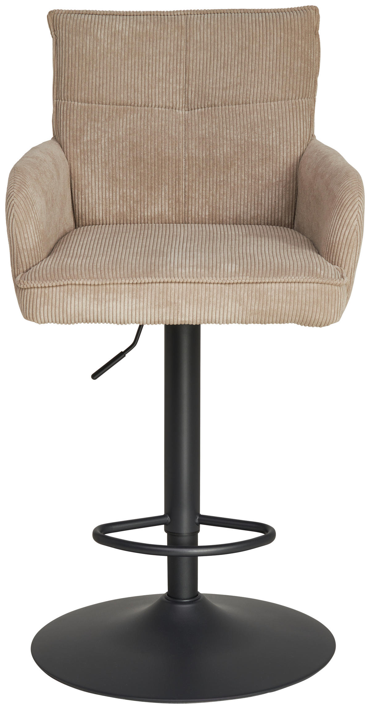 BARHOCKER in Metall, Textil Grau, Schwarz  - Schwarz/Grau, KONVENTIONELL, Textil/Metall (57/100-121/57cm) - MID.YOU