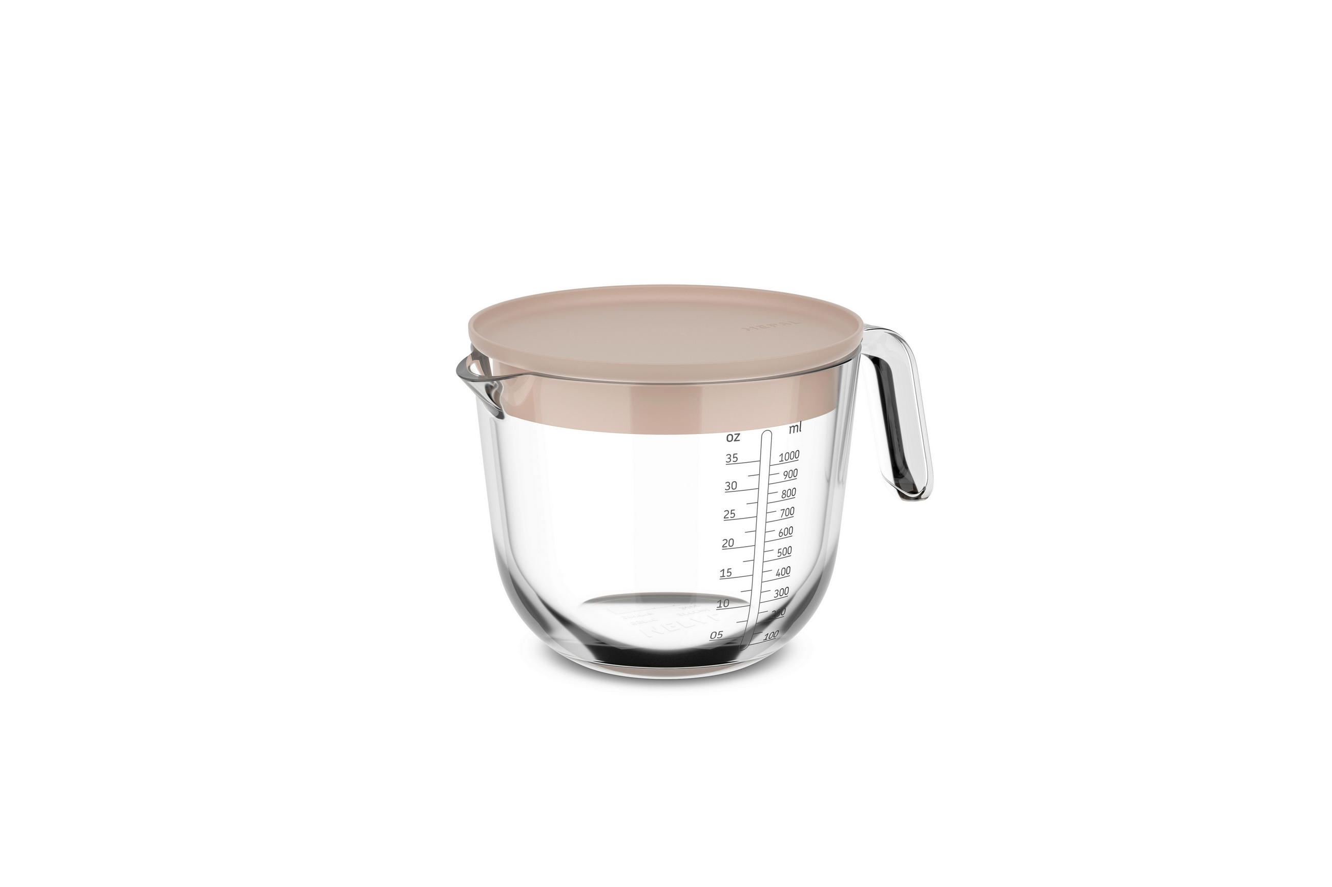 MESSBECHER - Transparent/Creme, KONVENTIONELL, Glas/Kunststoff (1l) - Mepal