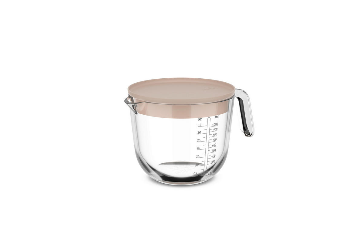 MESSBECHER - Transparent/Creme, KONVENTIONELL, Glas/Kunststoff (1l) - Mepal