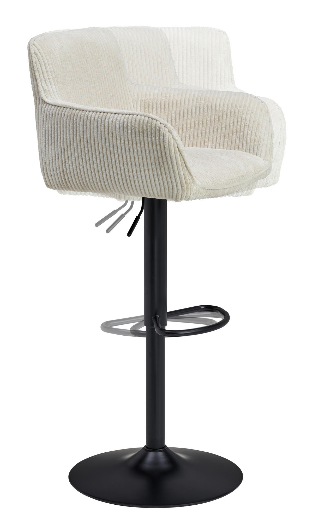 BARHOCKER in Schwarz, Beige  - Beige/Schwarz, MODERN, Textil/Metall (55/91.5-113/52cm) - Livetastic