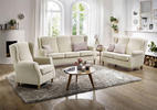 3-SITZER-SOFA Chenille Beige  - Beige/Buchefarben, Design, Holz/Textil (193/103/86cm) - Max Winzer