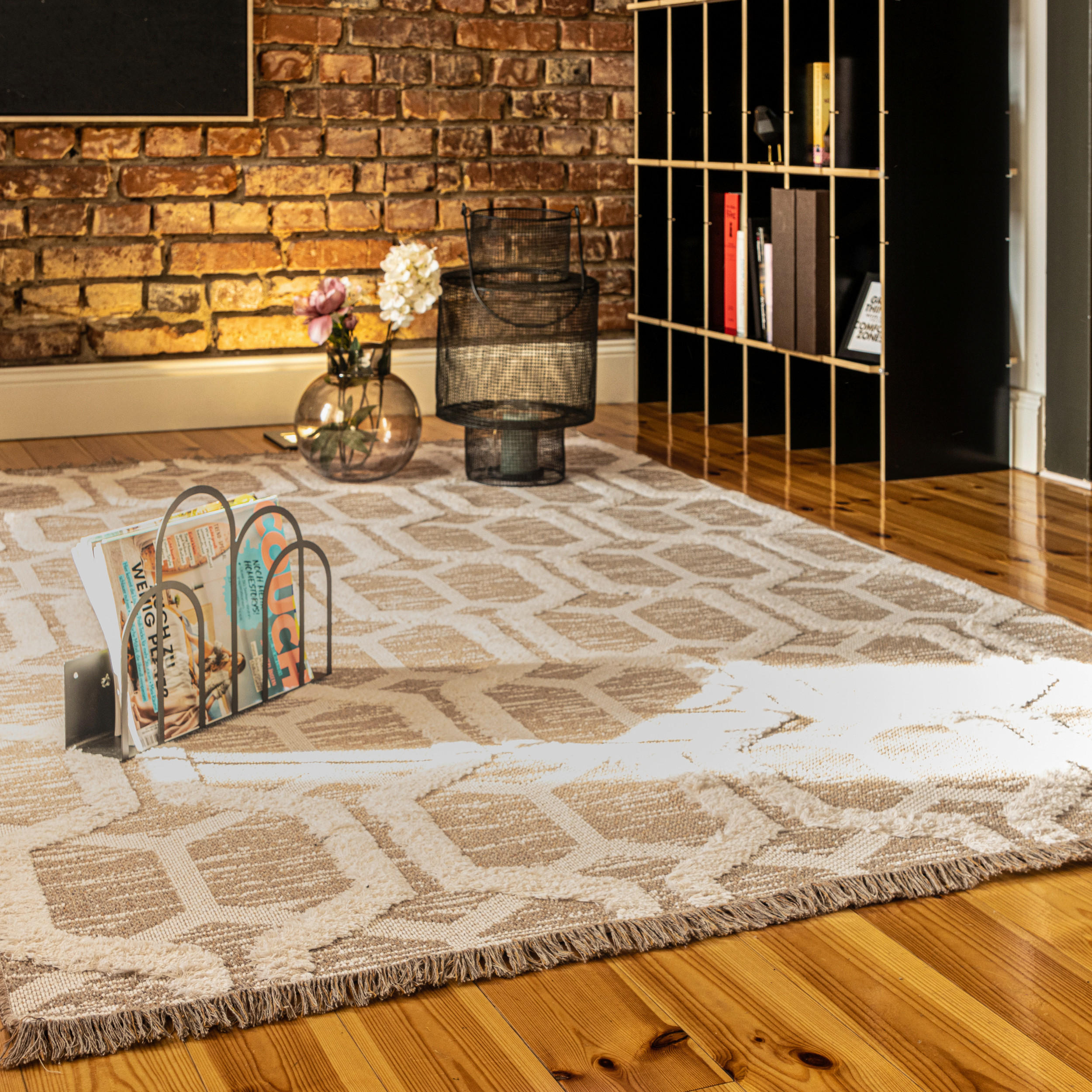 FLACHWEBETEPPICH 80/150 cm My Nomad  - Sandfarben/Weiss, Design, Textil (80/150cm) - Novel