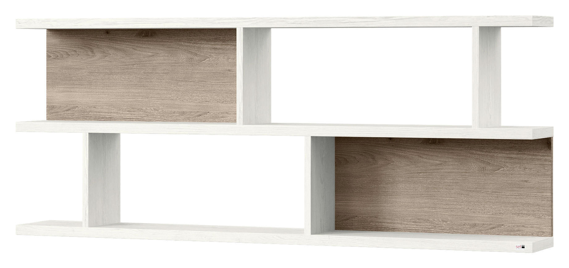 HÄNGEELEMENT Weiß, Eichefarben  - Eichefarben/Weiß, Design, Holzwerkstoff (150/60,6/20cm) - SetOne by Musterring