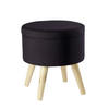 HOCKER in Textil Schwarz  - Schwarz, Design, Holz/Textil (32,5/36/32,5cm) - Echtwerk