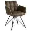 ARMLEHNSTUHL  in Mikrofaser  - Taupe/Schwarz, Design, Textil/Metall (60/84/65cm) - SetOne by Musterring