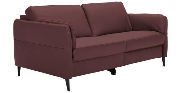 3-SITZER-SOFA in Leder Weinrot  - Weinrot/Schwarz, Design, Leder/Metall (190/84/99cm) - Dieter Knoll