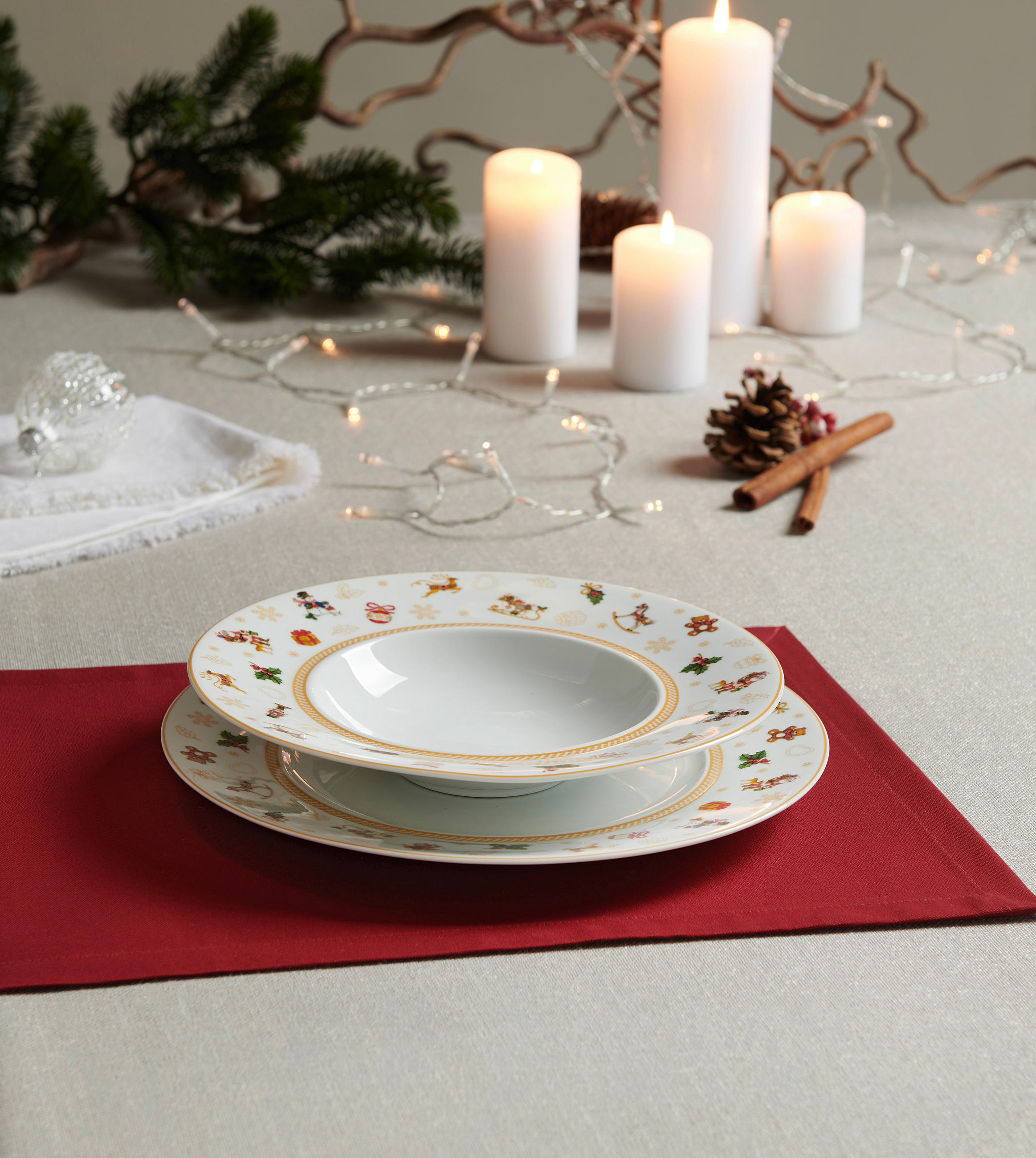 JEDILNI SERVIS  CHRISTMAS TOYS     12-delni   - bela, Konvencionalno, keramika - X-Mas
