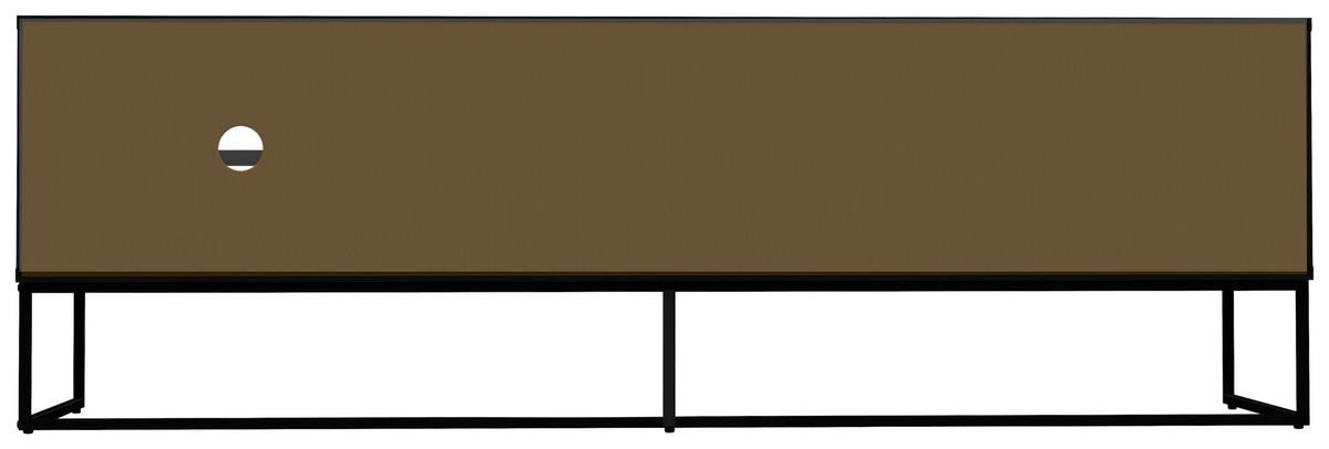 LOWBOARD Lipp  in 176/57/43 cm  - Schwarz, Design, Holzwerkstoff/Metall (176/57/43cm)