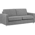 SCHLAFSOFA Flachgewebe Hellgrau  - Chromfarben/Hellgrau, KONVENTIONELL, Textil/Metall (188/86/97cm) - Novel