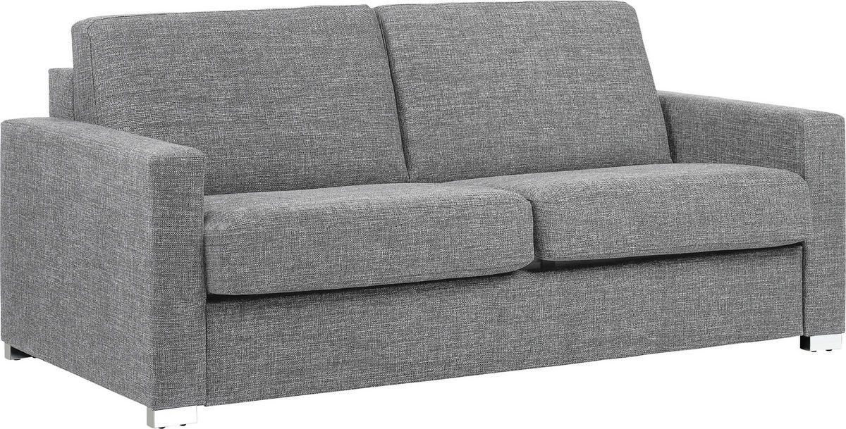 SCHLAFSOFA in Textil Hellgrau  - Chromfarben/Hellgrau, Konventionell, Textil/Metall (188/86/97cm) - Novel