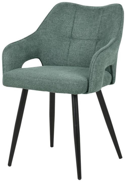 SCAUN CU BRAȚE in verde - verde/negru, Modern, lemn/metal (60,5/81,5/55,5cm) - MID.YOU