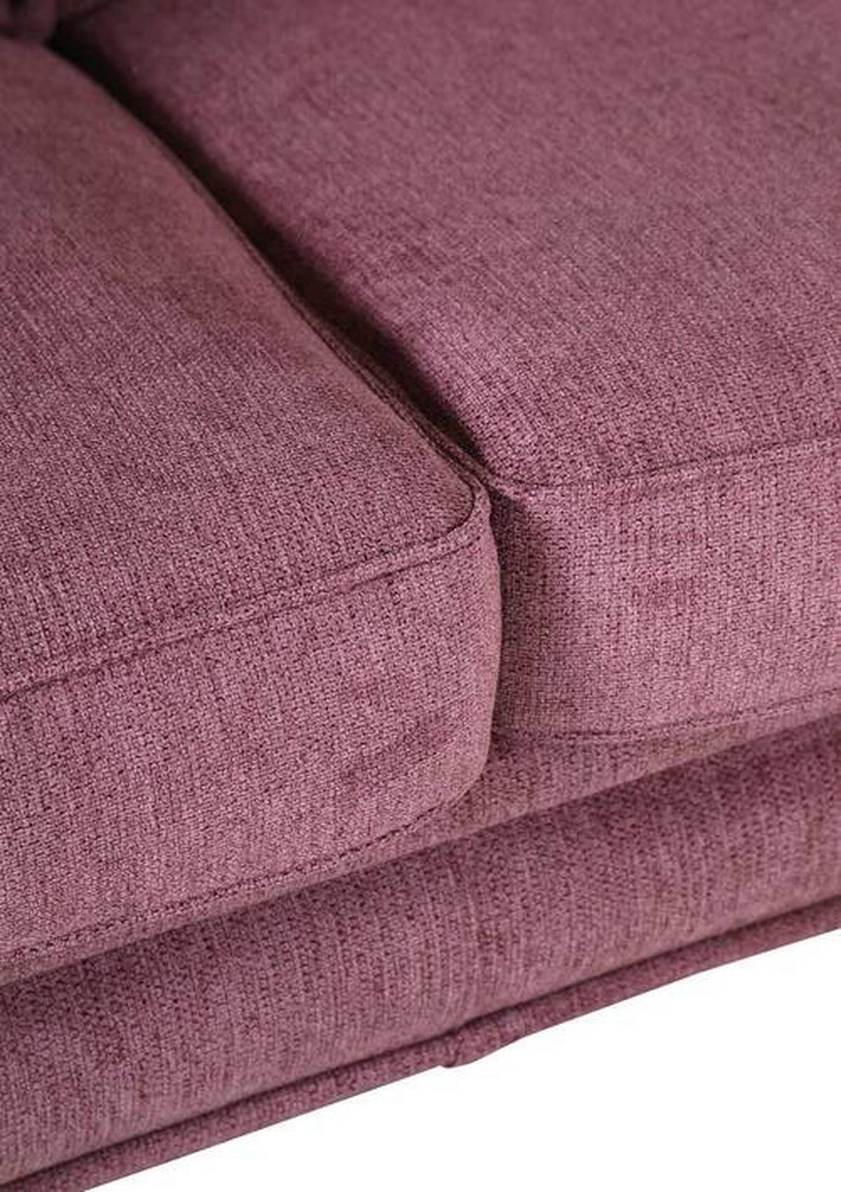 3-SITZER-SOFA in Flachgewebe Rosa  - Dunkelrosa/Schwarz, Romantik / Landhaus, Holz/Textil (218/81/91cm) - Landscape